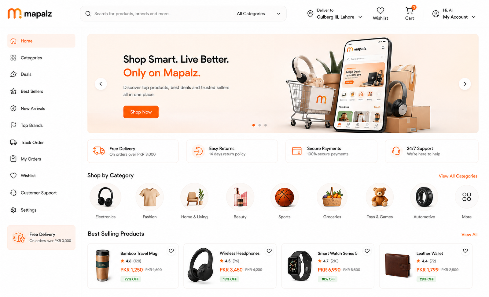 Customer UI Mockup